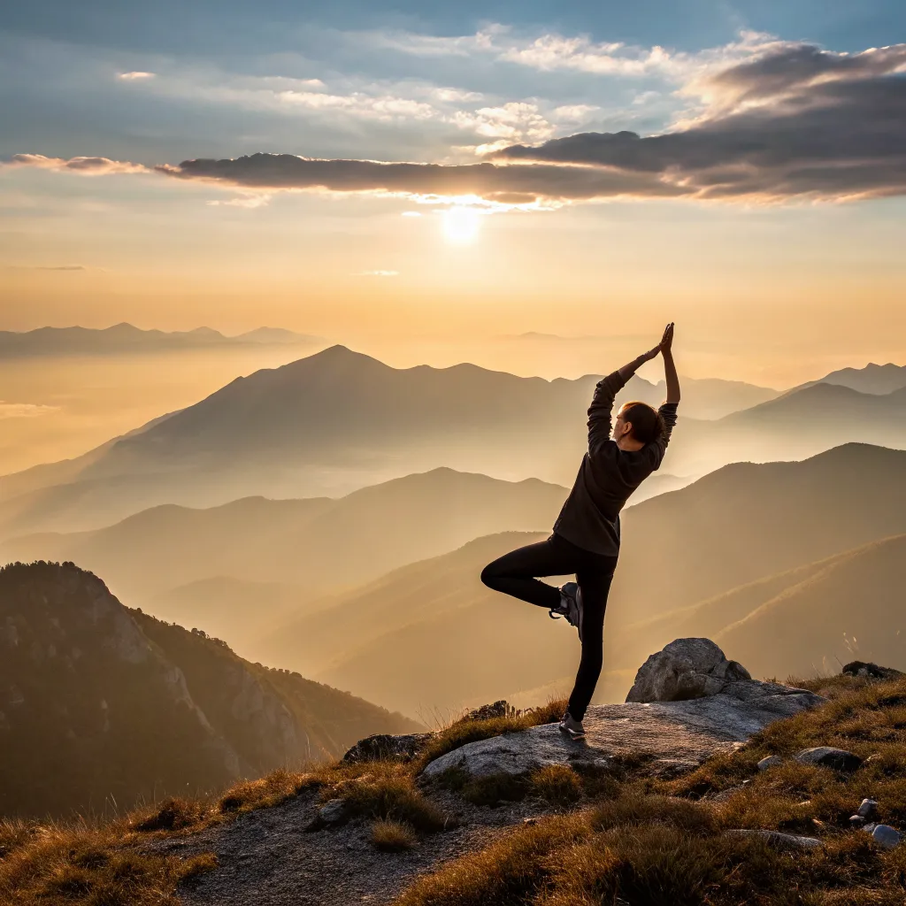 Yoga at sunrise in Olympus